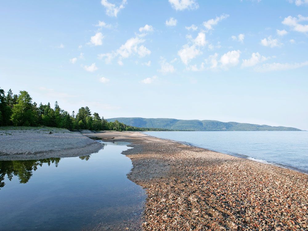 Rocky beach along Lake Superior