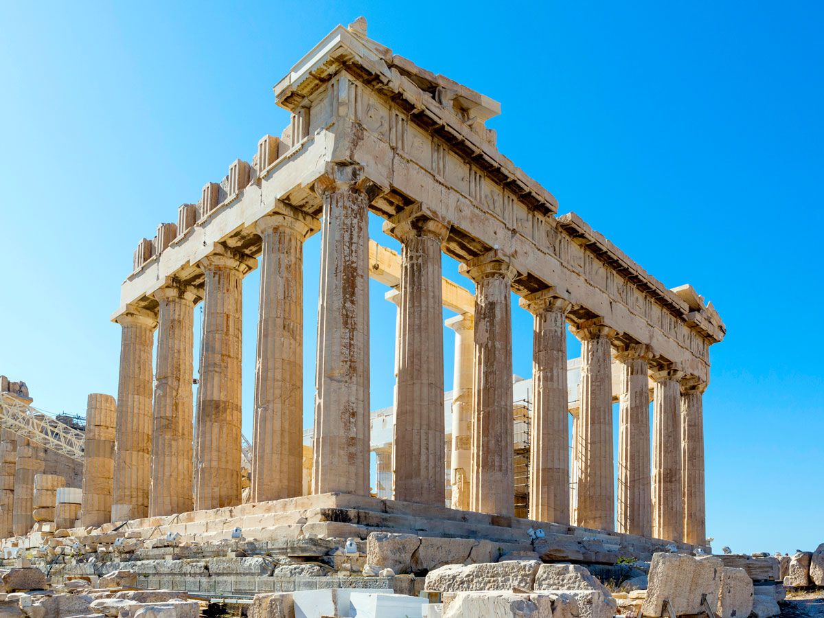 Ruins of the Parthenon in Athens, Greece
