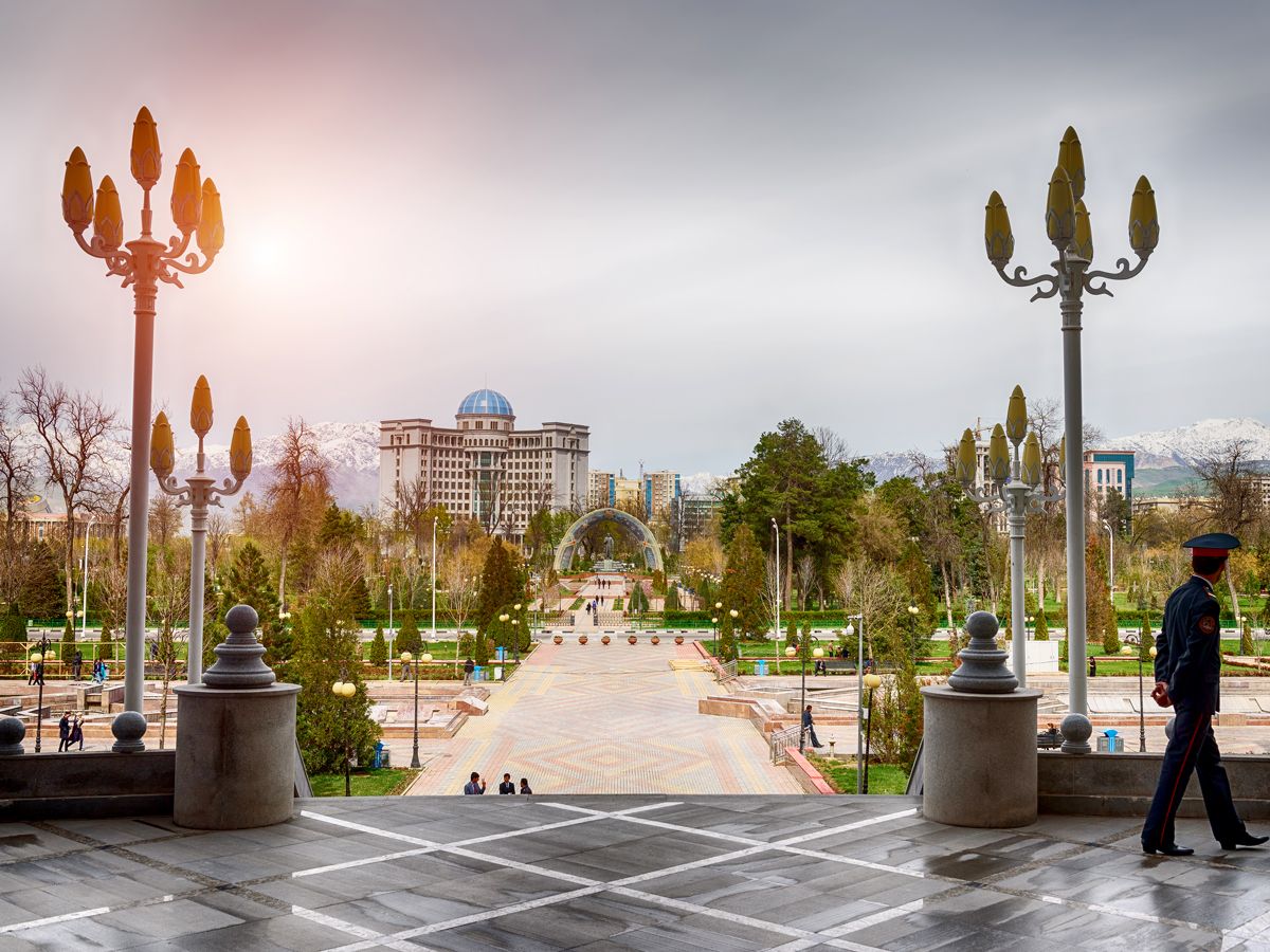 View of the central square of Dushanbe, Tajikistan