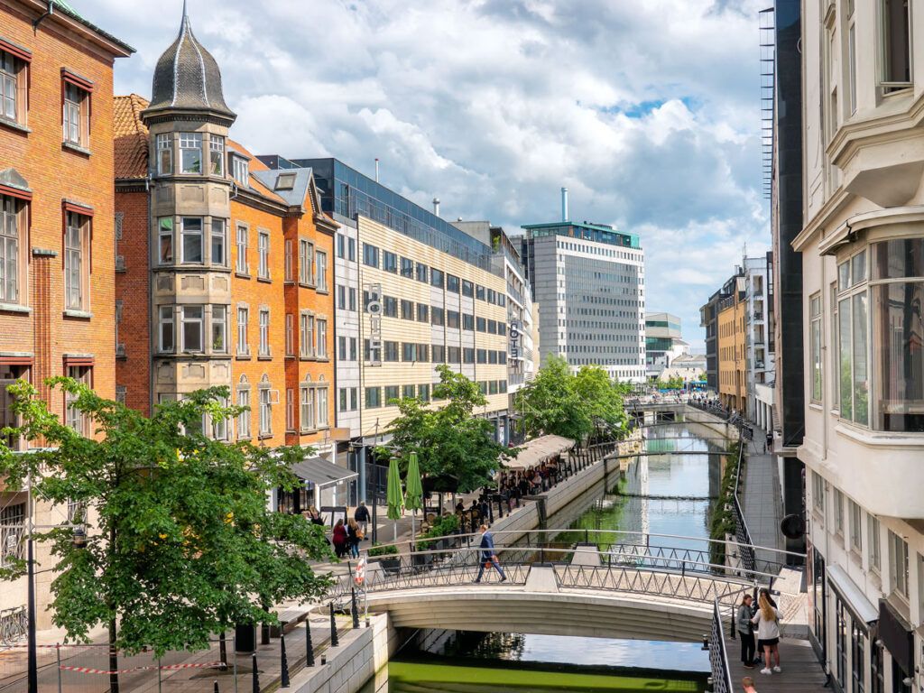 Aarhus River running through city center
