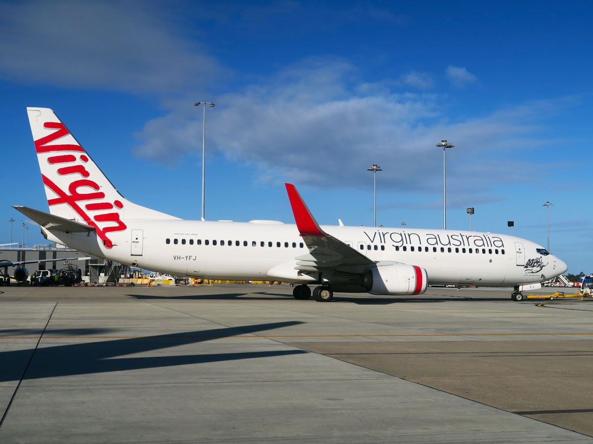 Virgin Australia Boeing 737-800 parked on tarmac at Melbourne Airport