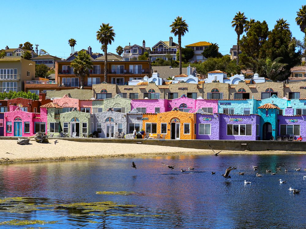 Colorful beachfront homes of Capitola Village, California