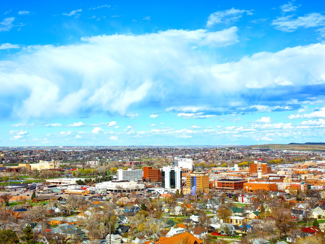 Rapid City, South Dakota, seen from above