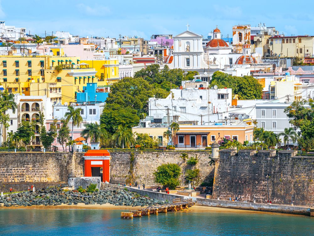 Historic walled Old San Juan, Puerto Rico, seen from above