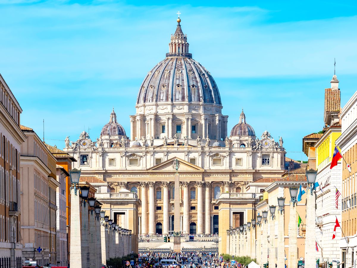 Road leading toward St. Peter's Basilica in Vatican City