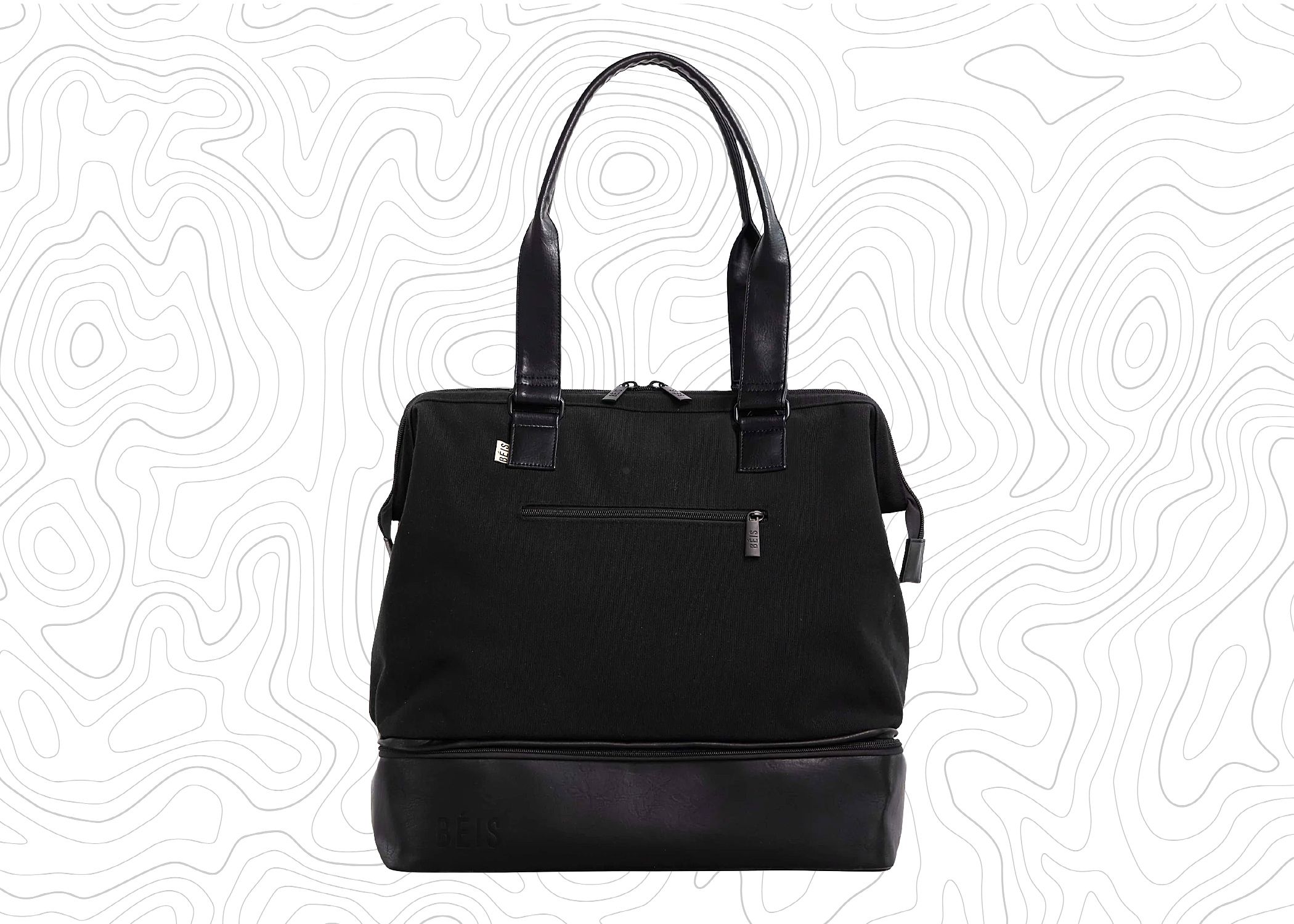Image of black travel tote bag