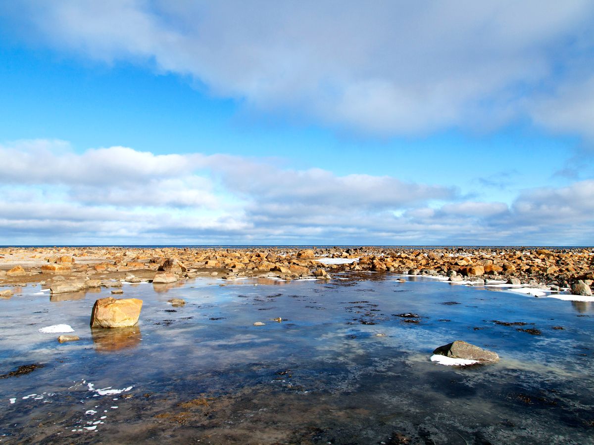 Rocky coastline of the Hudson Bay, Canada