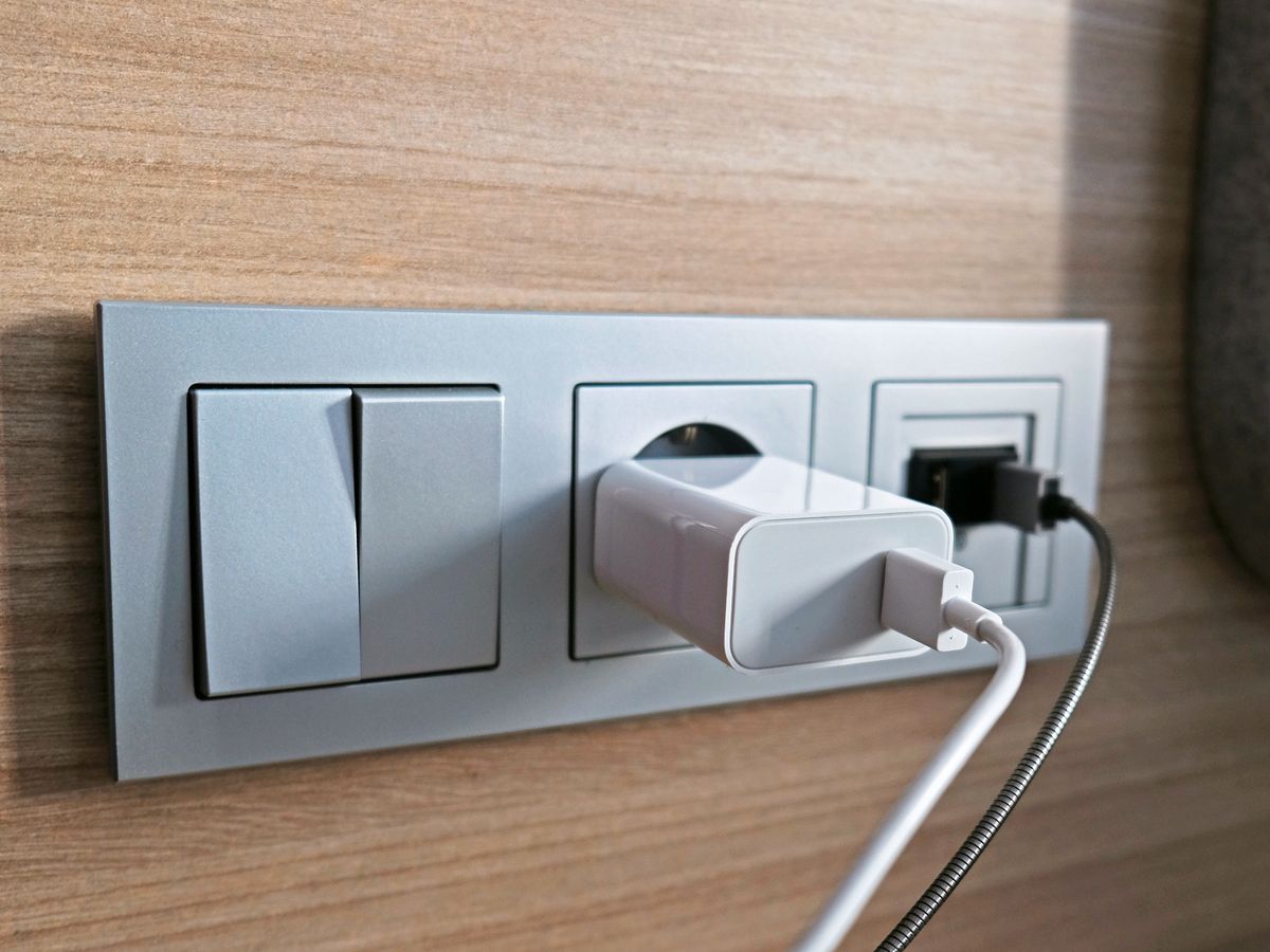 Charger plugged into wall