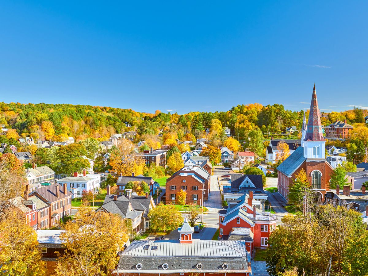 Skyline of Montpelier, Vermont, in autumn