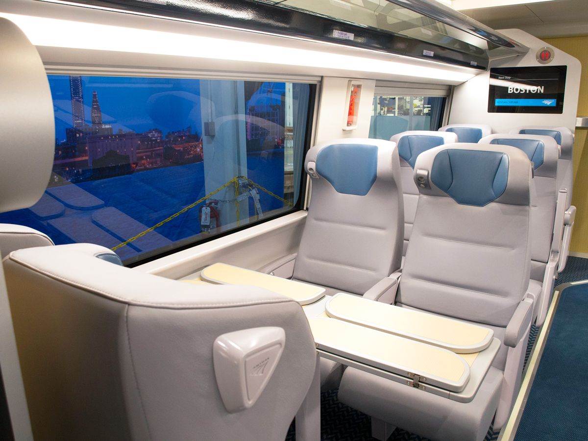Interior of Amtrak train car