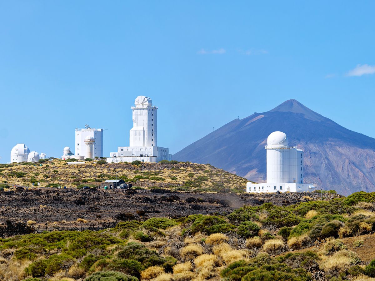 Teide Observatory and view of Mount Teide in the Canary Islands