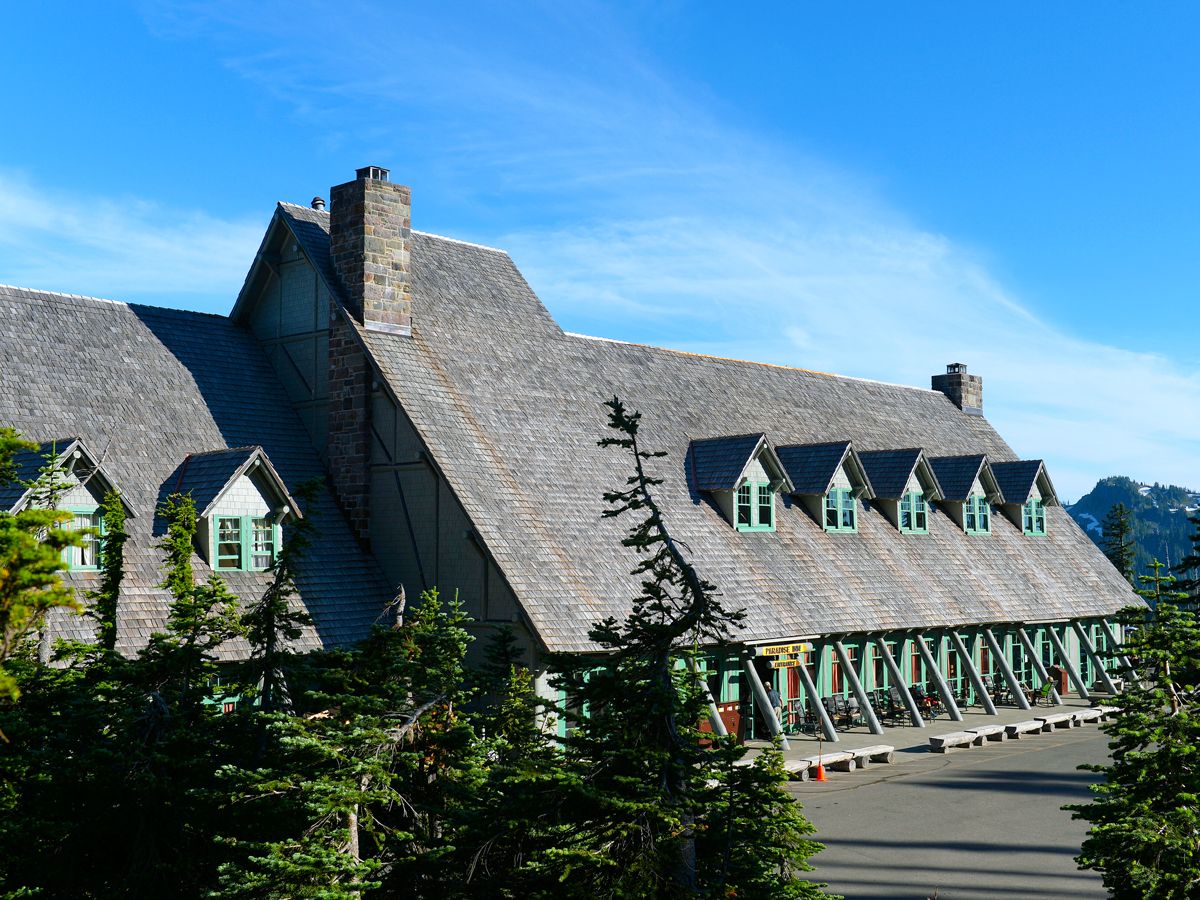 Exterior of Paradise Inn in Mount Rainier National Park, Washington