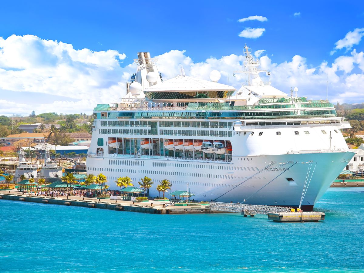 Cruise ship at Caribbean port