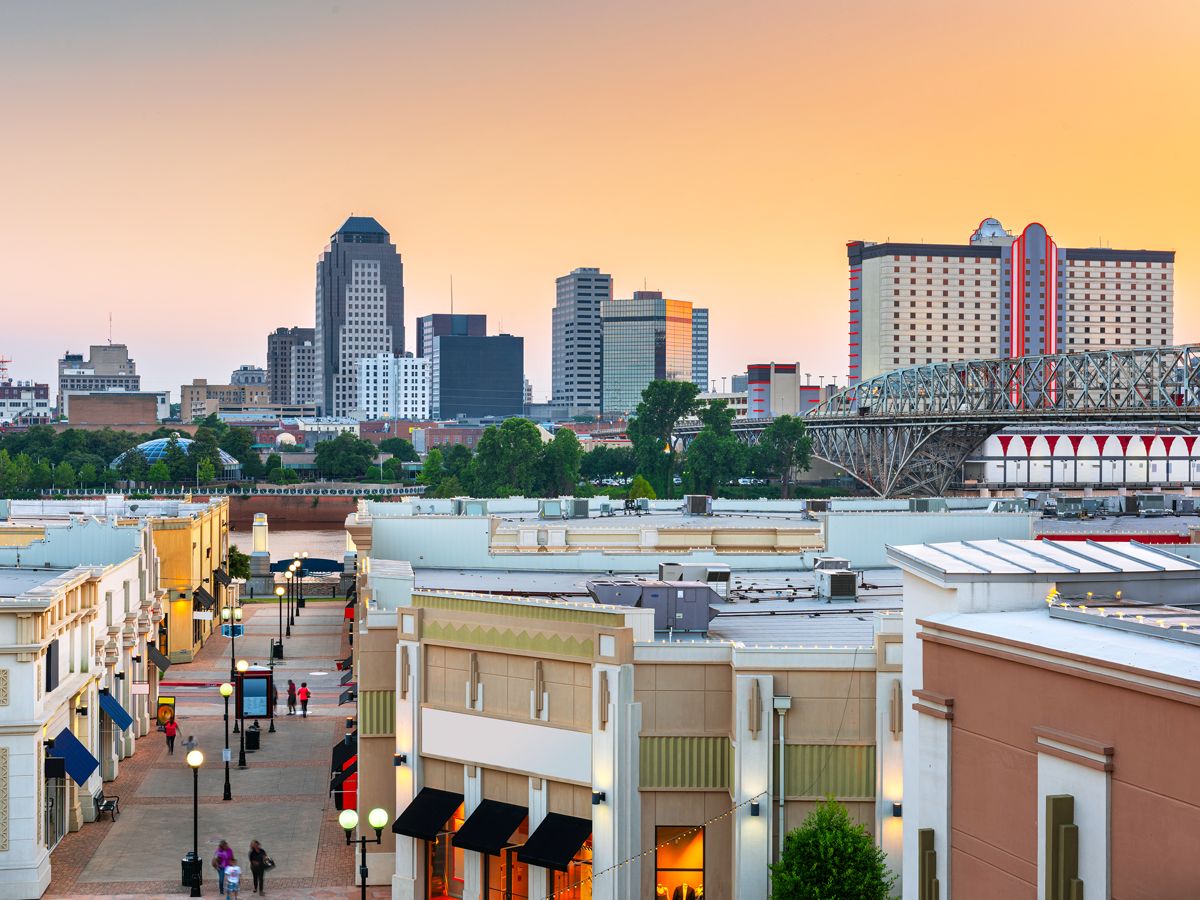 Skyline of New Orleans at sunset
