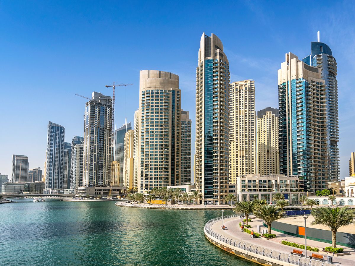 Modern skyline of Dubai, United Arab Emirates
