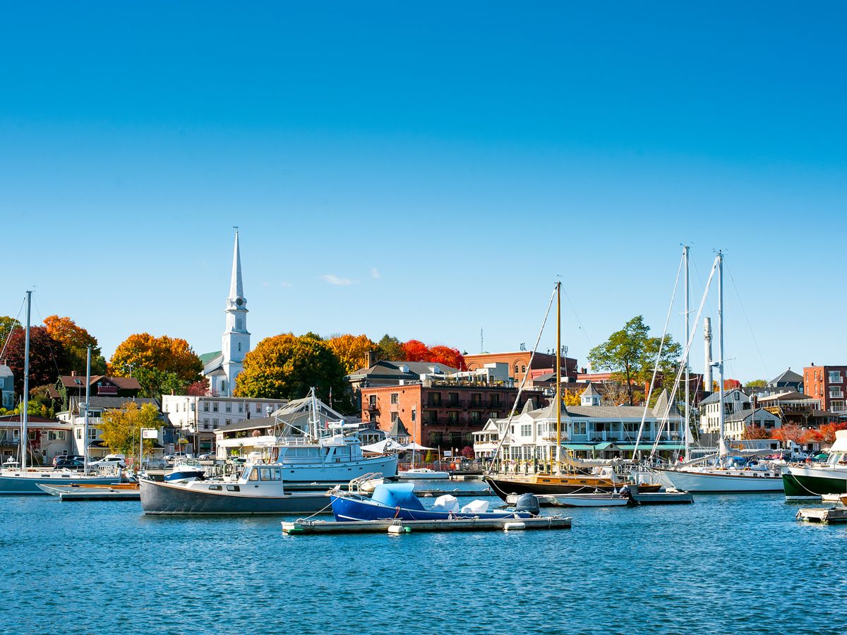 Boats in Camden Harbor in Camden, Maine
