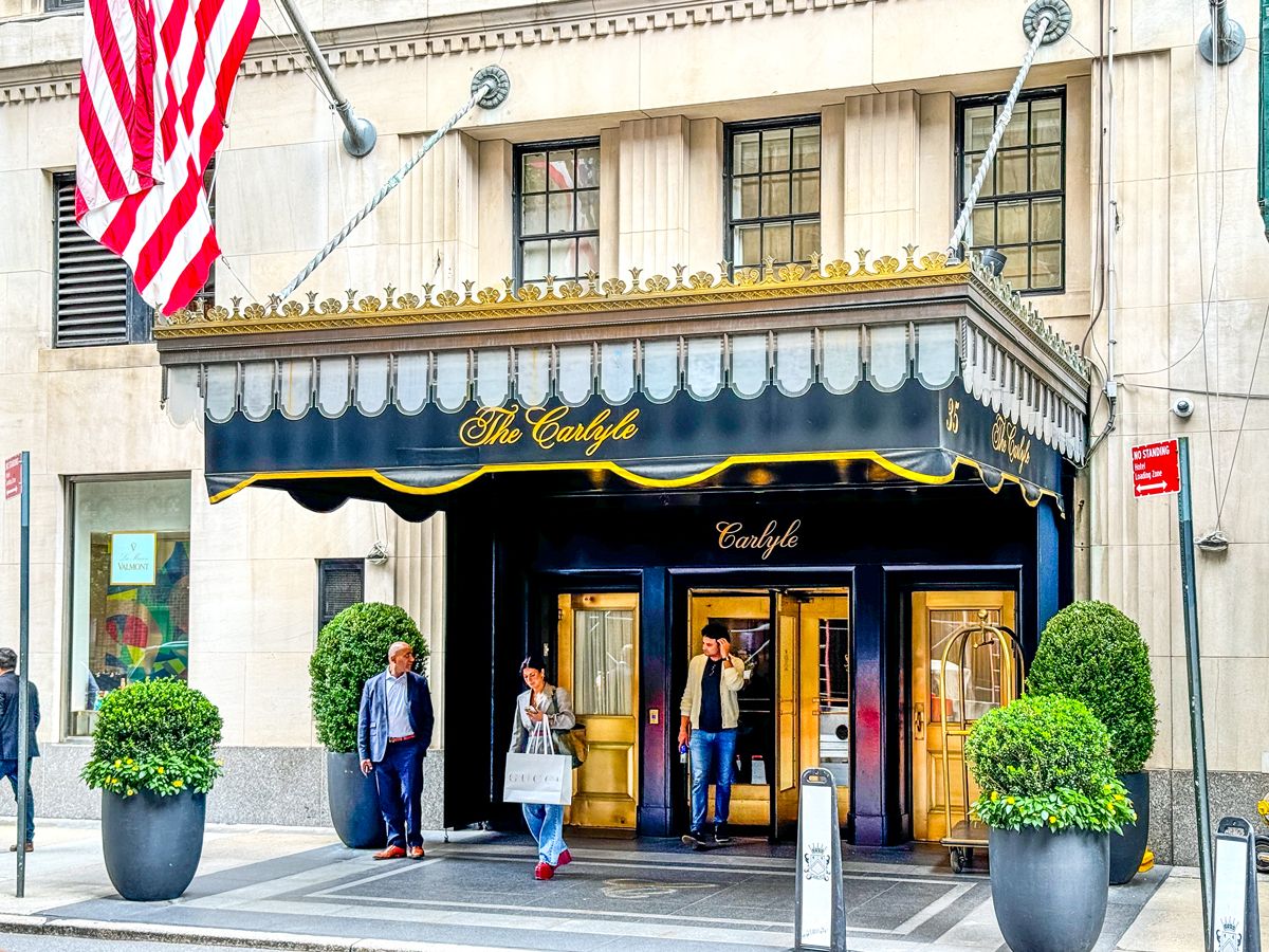 Entrance to the Carlyle hotel in New York City