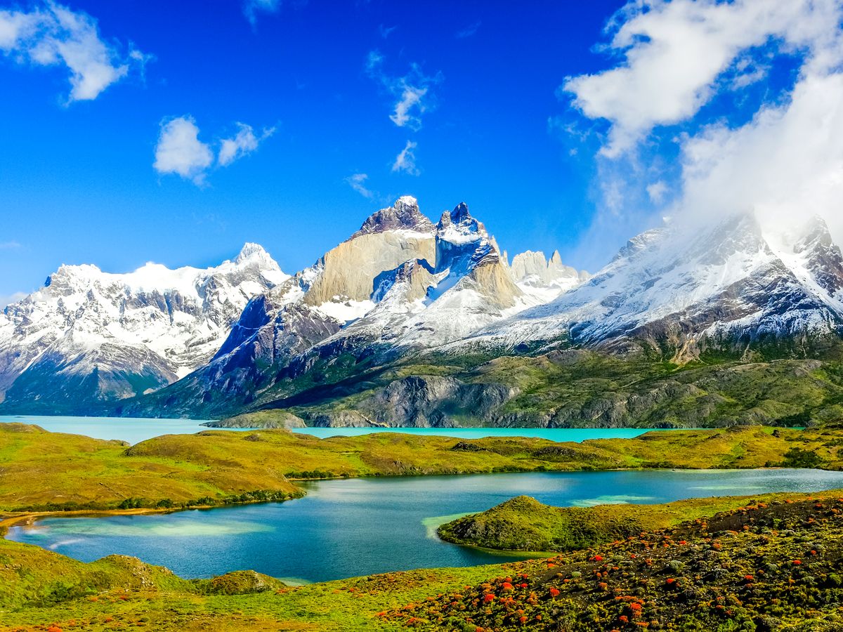 Rugged peaks of Torres del Paine National Park in Chile
