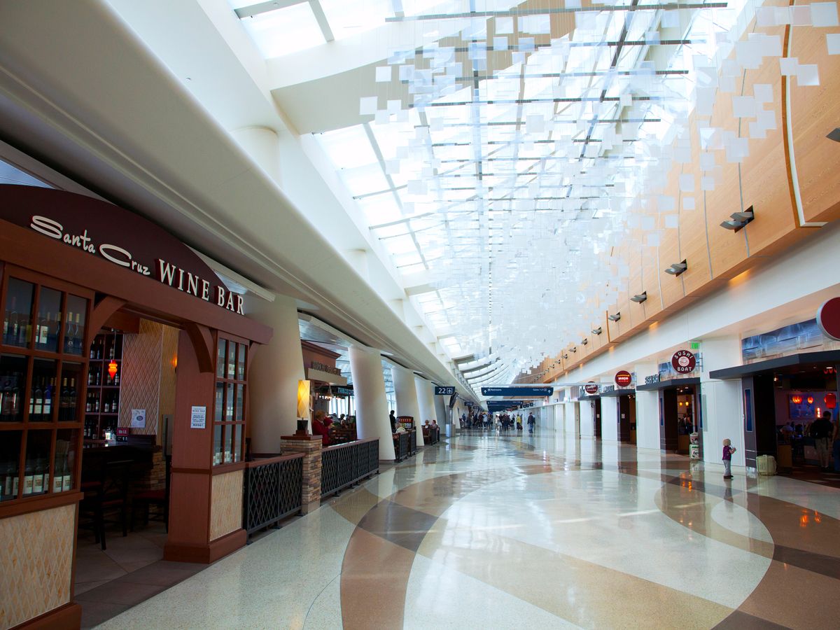 Inside the terminal at San Jose International Airport in California