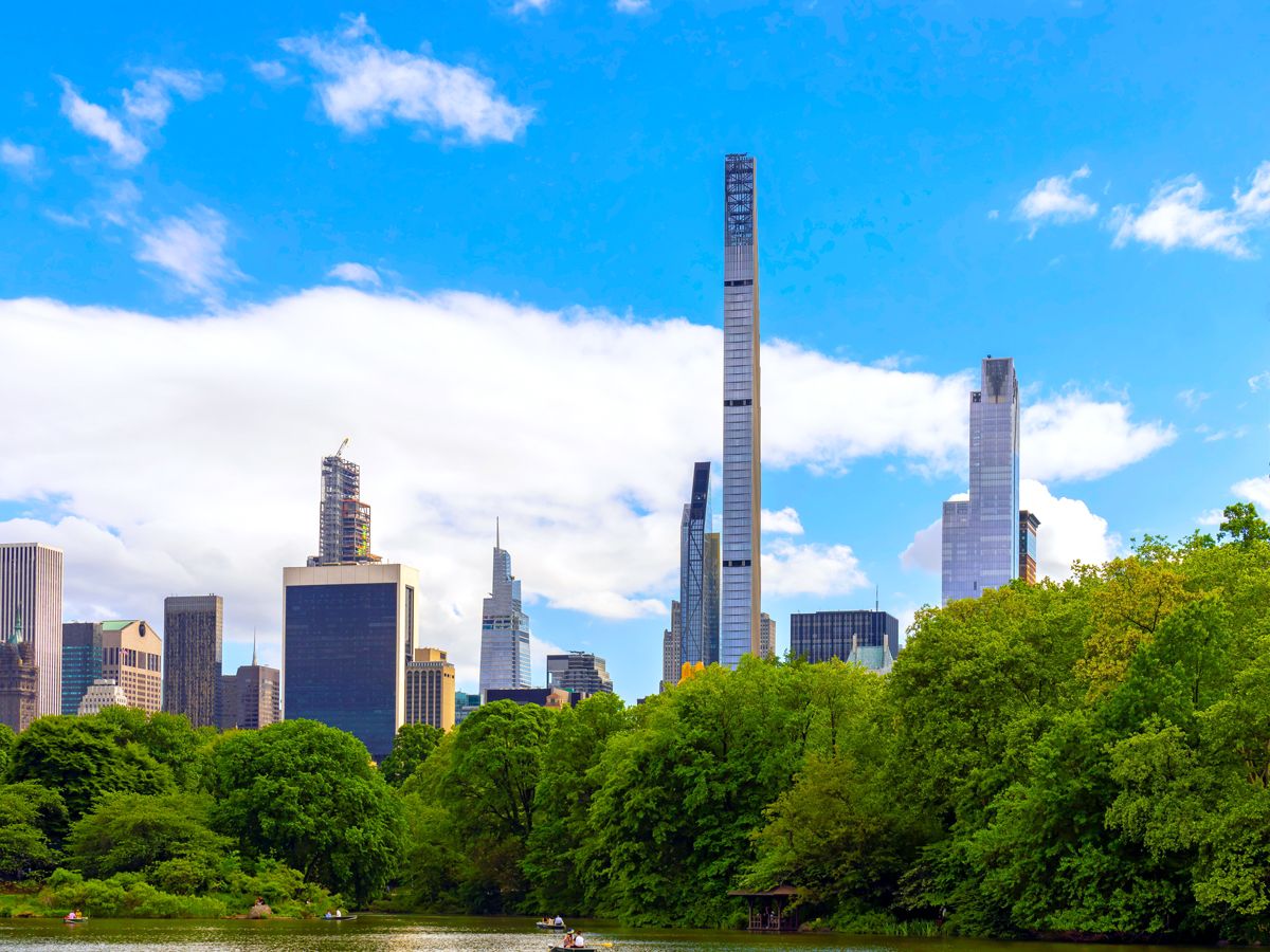 Steinway Tower seen across Central Park in New York City