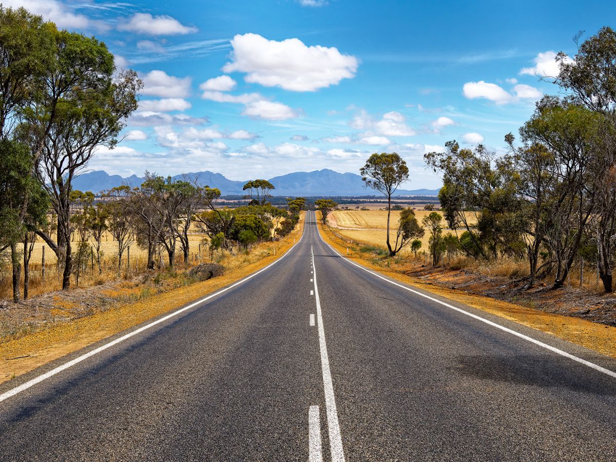 Road through national park in Western Australia
