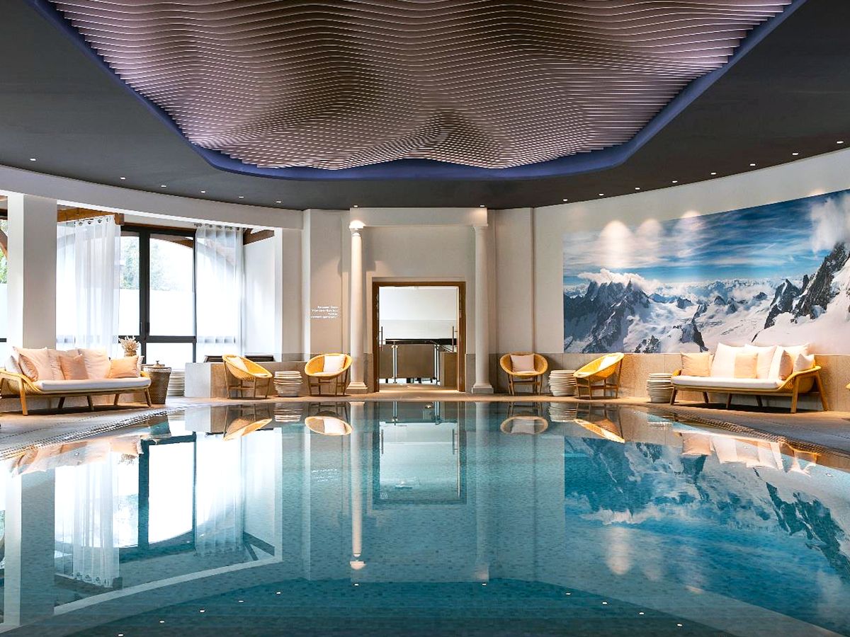 Indoor pool at Hôtel Royal in Évian-les-Bains, France