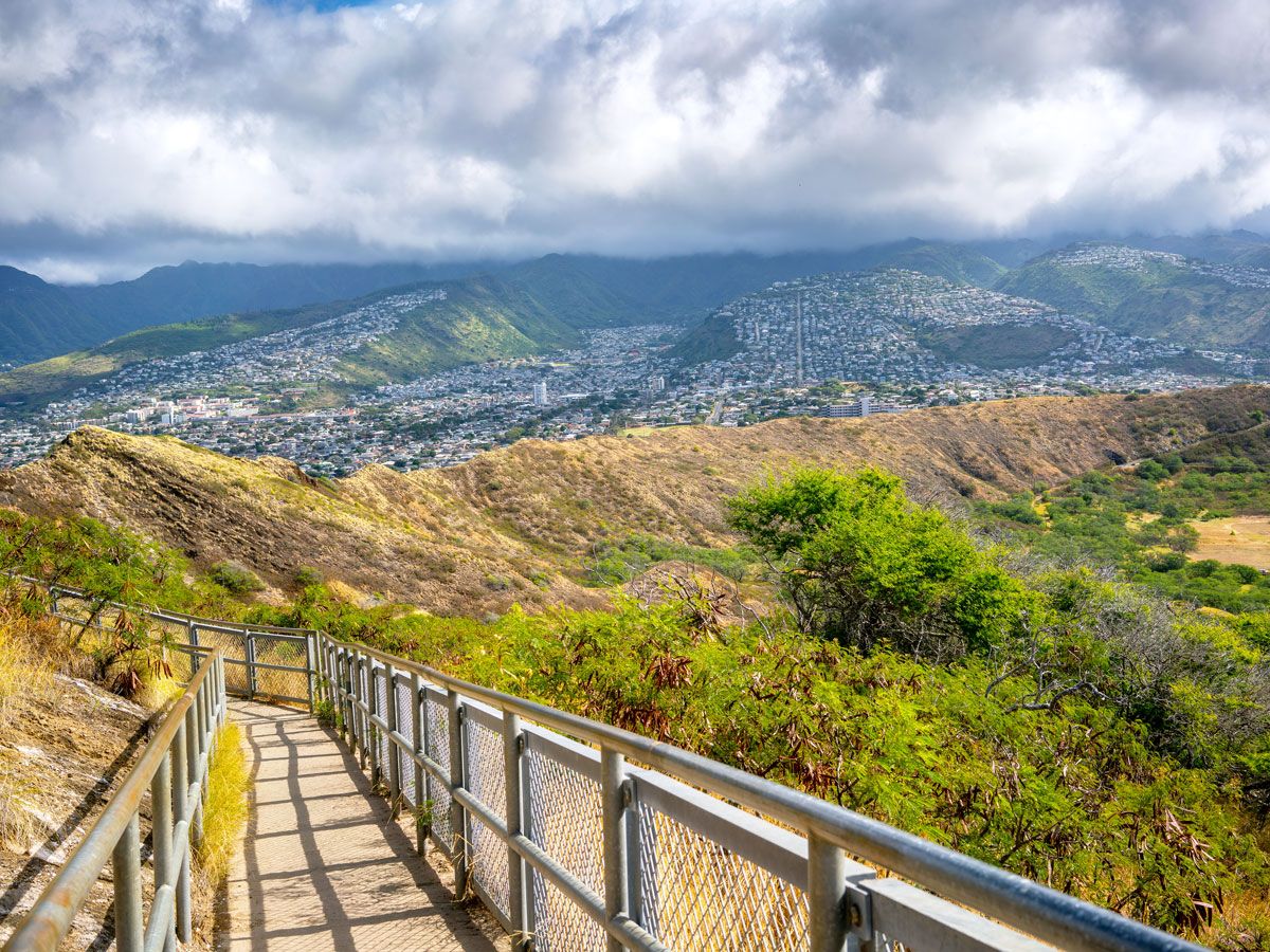 Walkway to Diamond Head in Honolulu, Hawaii