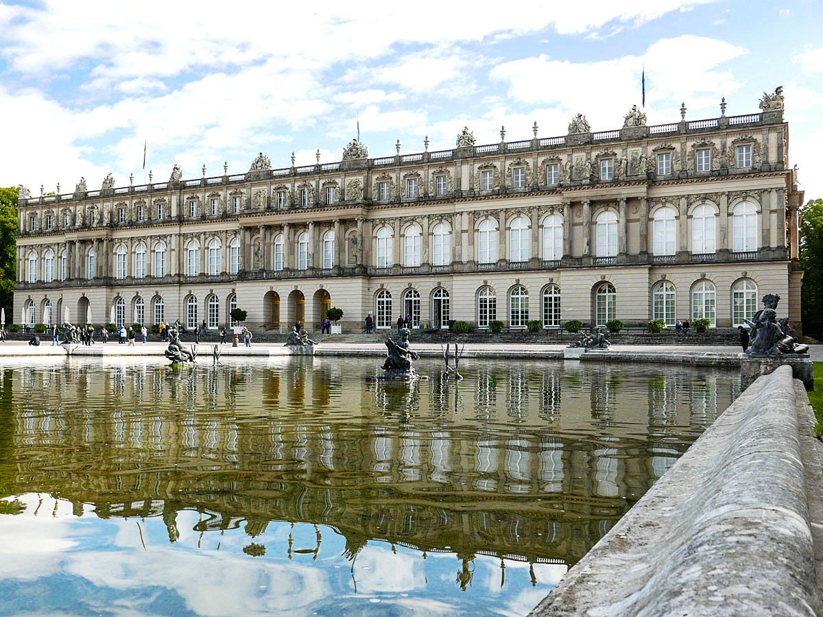 Herrenchiemsee Palace with reflection on lake