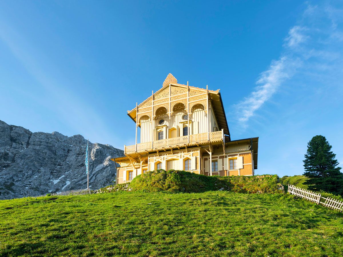 The King's House on Schachen perched on mountaintop