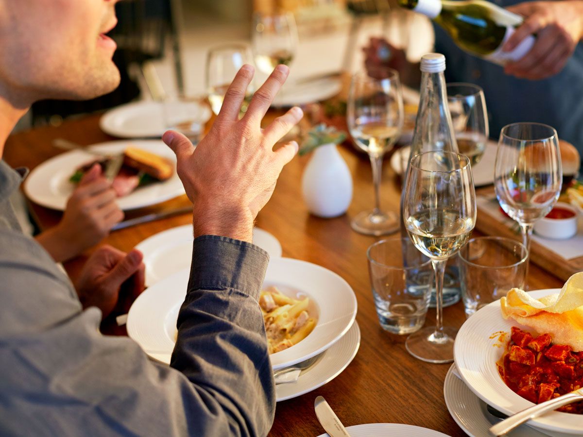 Group of people dining out at restaurant