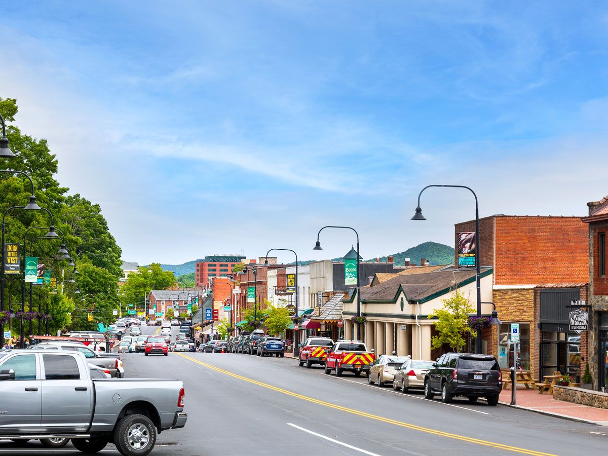 Main thoroughfare in Boone, North Carolina