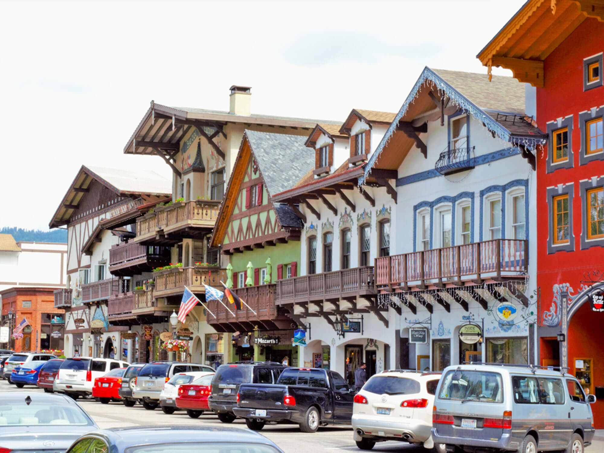 Bavarian-style buildings in Leavenworth, Washington
