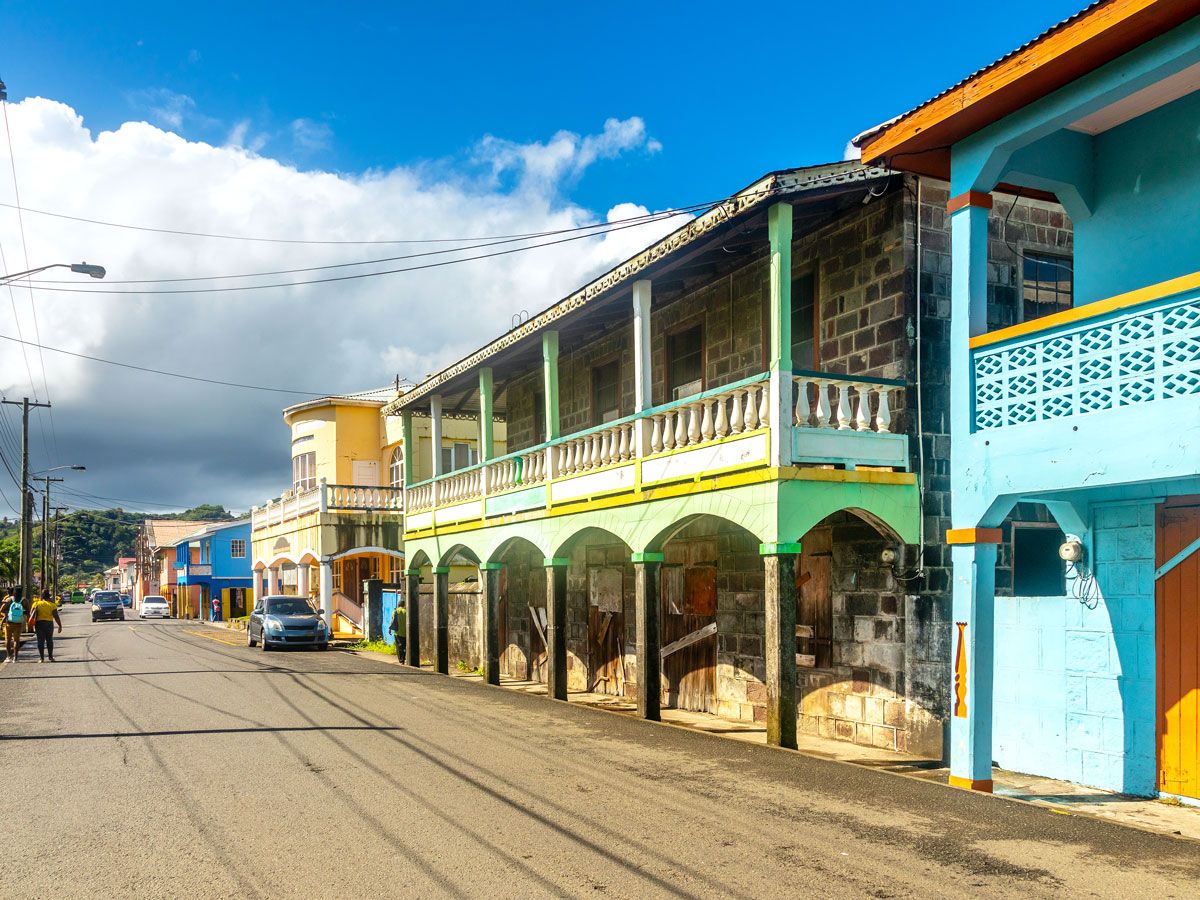 Colorful buildings in St. Vincent and the Grenadines
