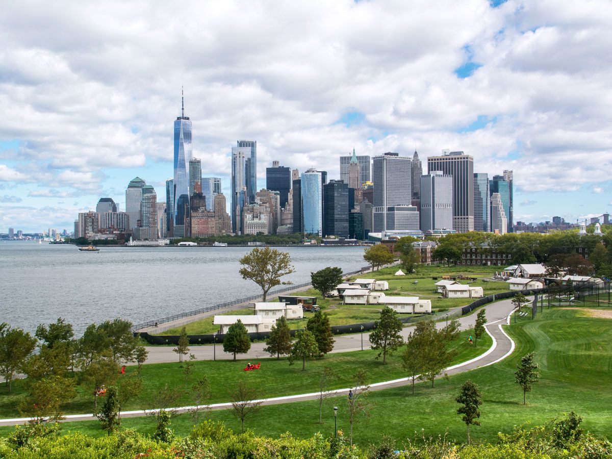 View of Lower Manhattan skyline from Governors Island