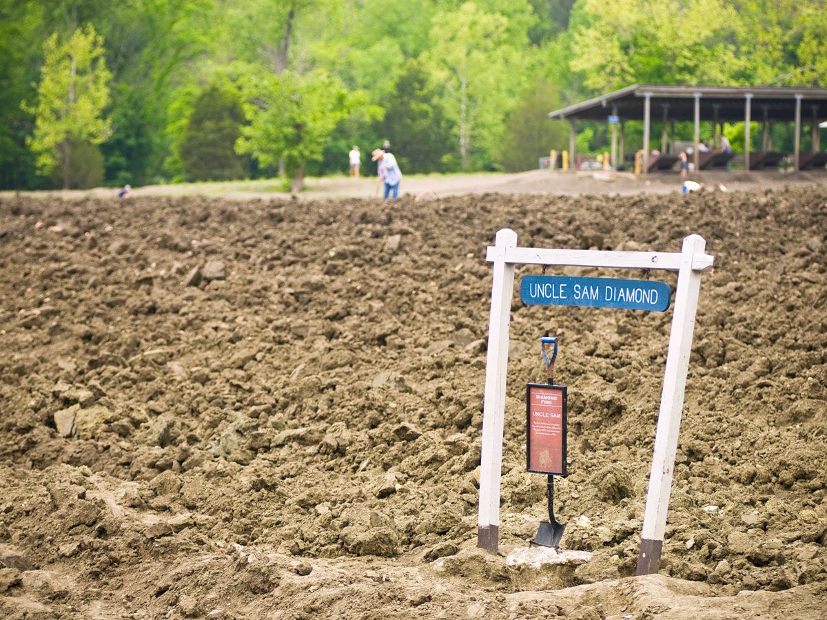 Sign for "Uncle Sam Diamond" at Crater of Diamonds State Park in Arkansas