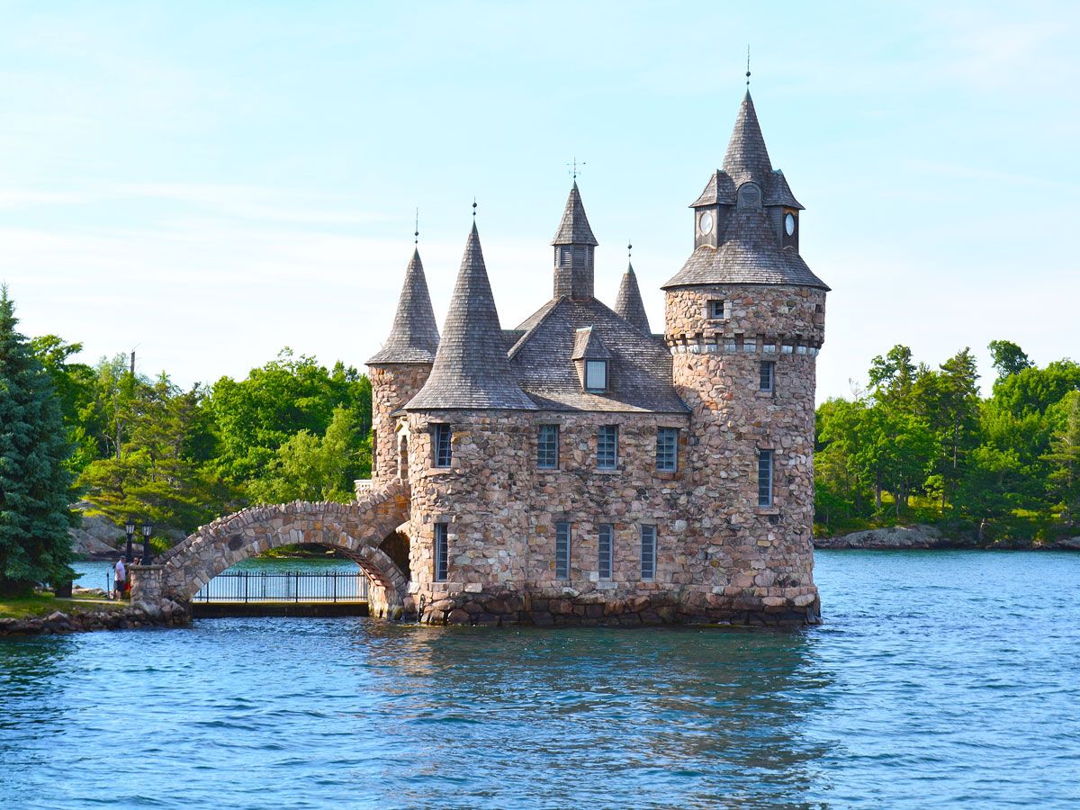 Stone castle on Heart Island in New York