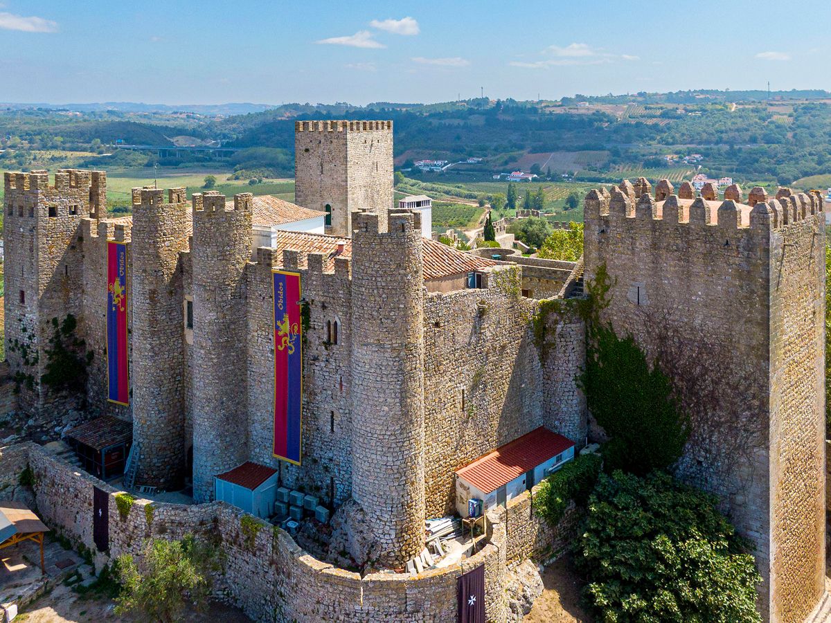 Aerial view of Pousada Castelo Óbidos in Portugal