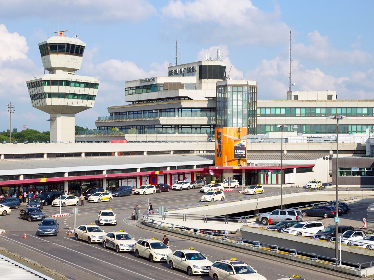 Terminal drop-off area at Tegel Airport in Berlin, Germany
