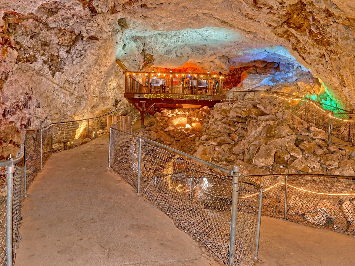 Underground walkways at the Grand Canyon Caverns in Arizona