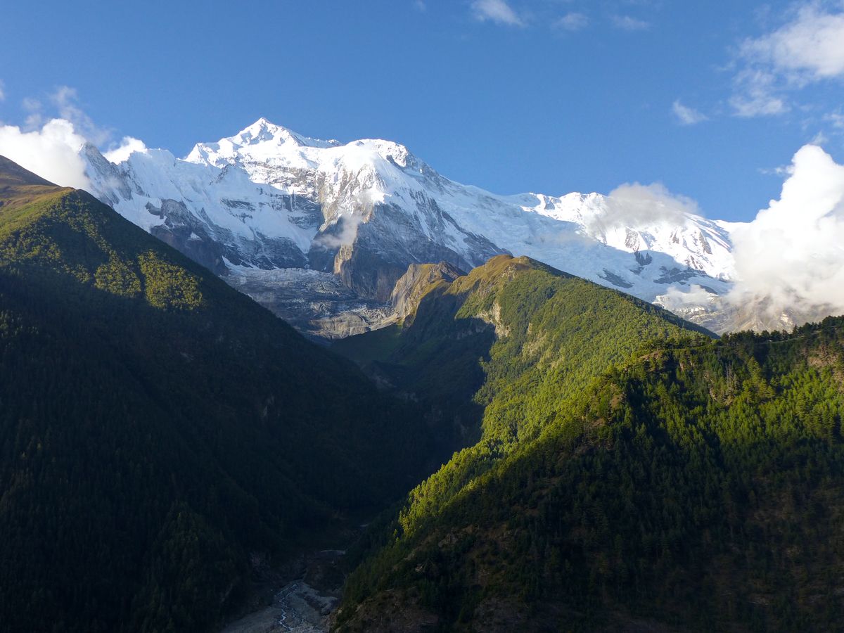 Morning view of Annapurna peak in the Himalayas