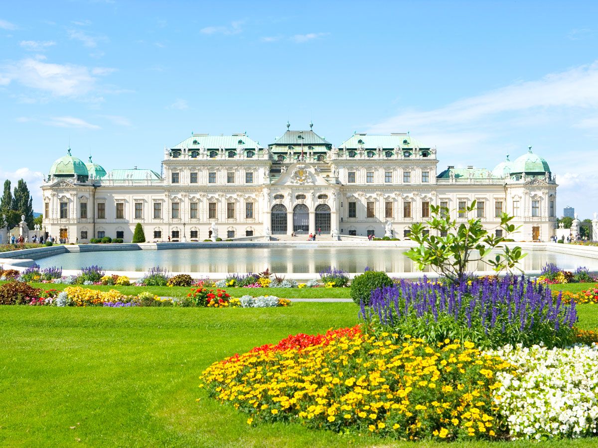 Belvedere Palace and gardens in Vienna, Austria