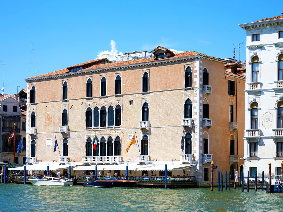 Gritti Palace seen across the canals of Venice, Italy