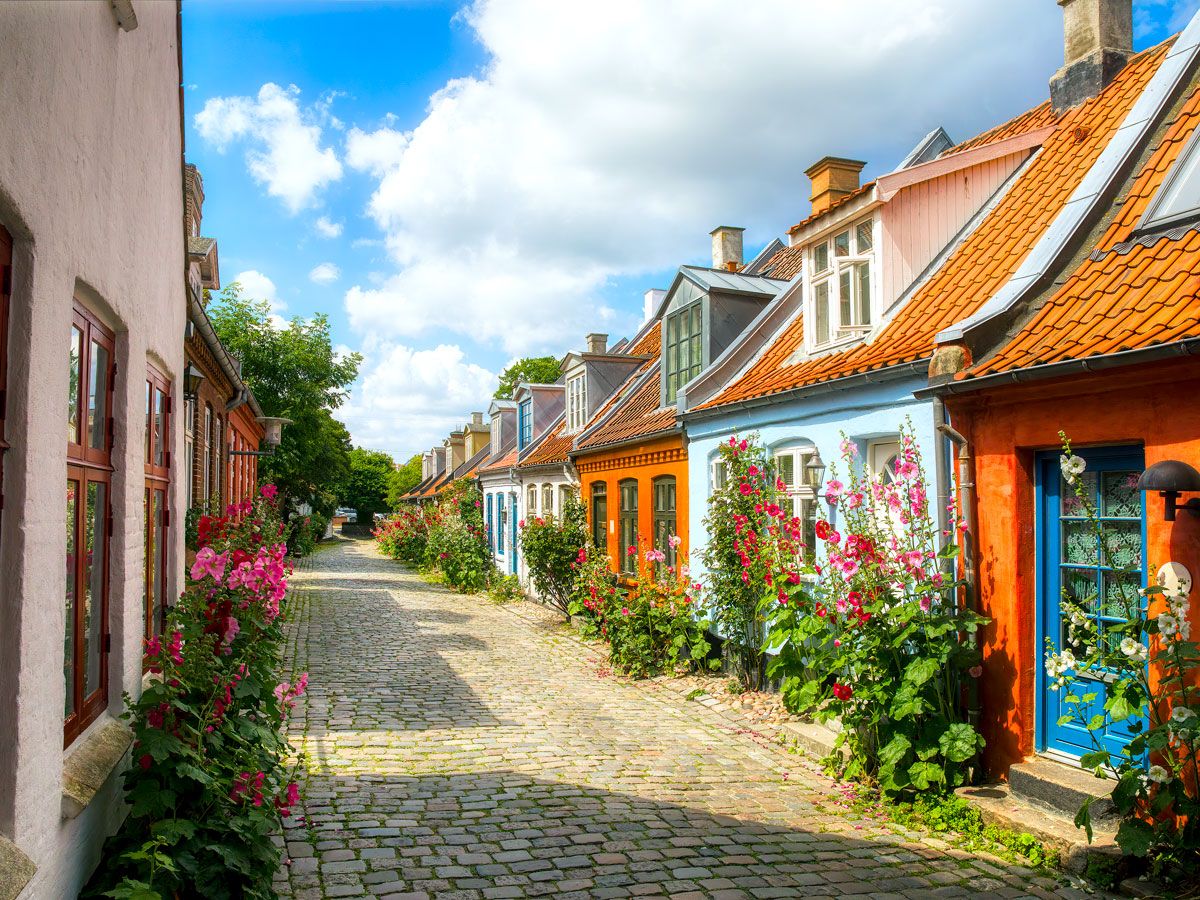 Residential street in Aarhus, Denmark