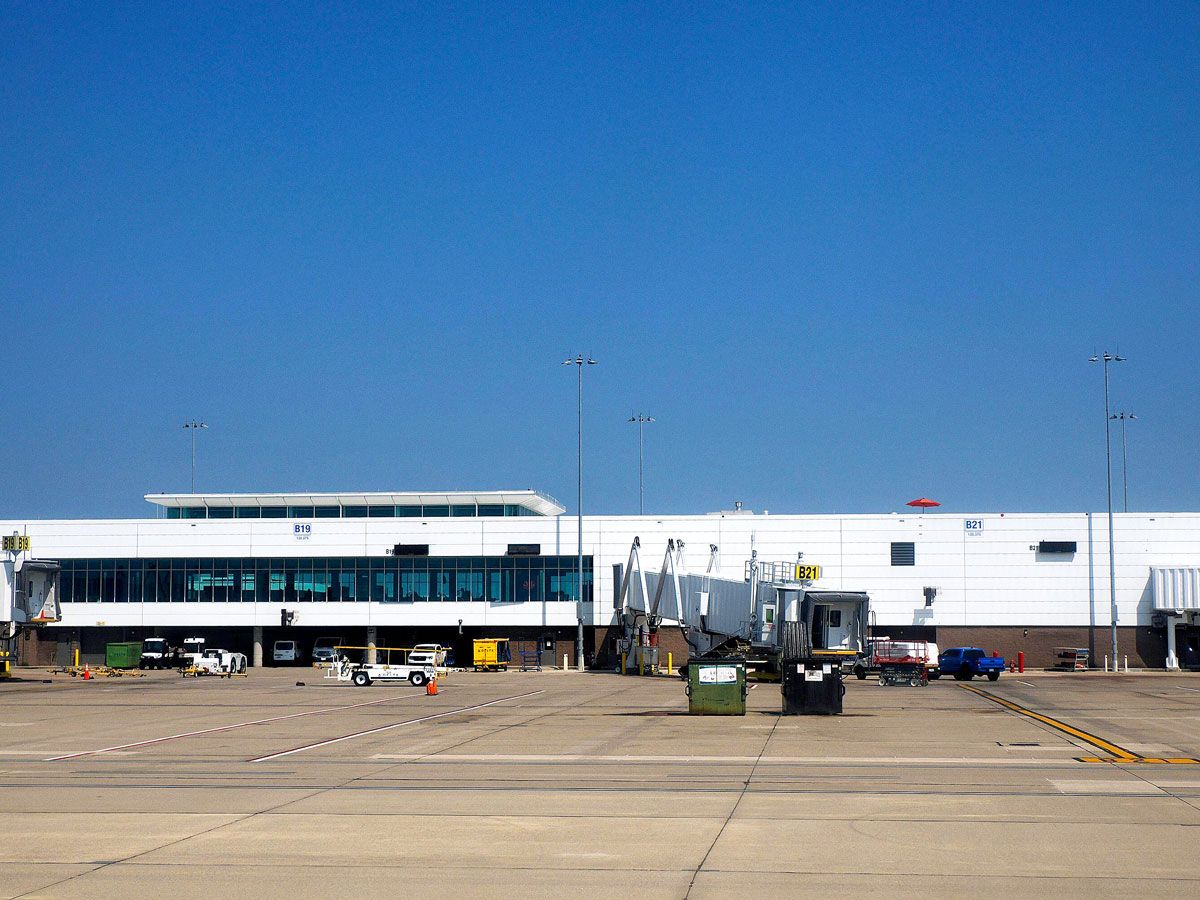 Unoccupied gate at Cincinnati/Northern Kentucky International Airport