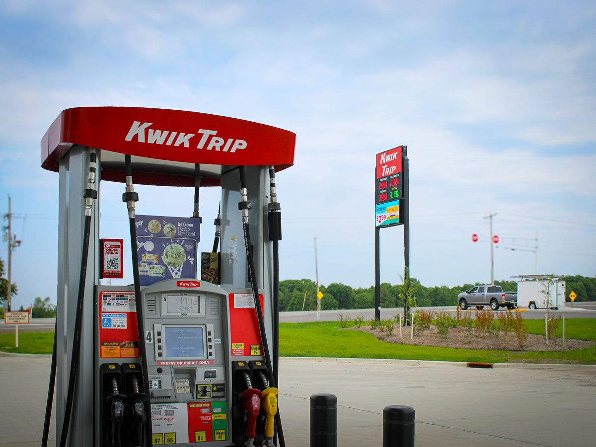 Gas station pump at a KwikTrip store