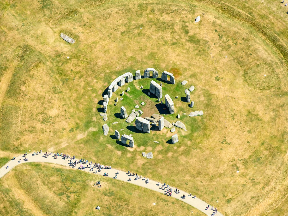 Stonehenge in Wiltshire, England, seen from above