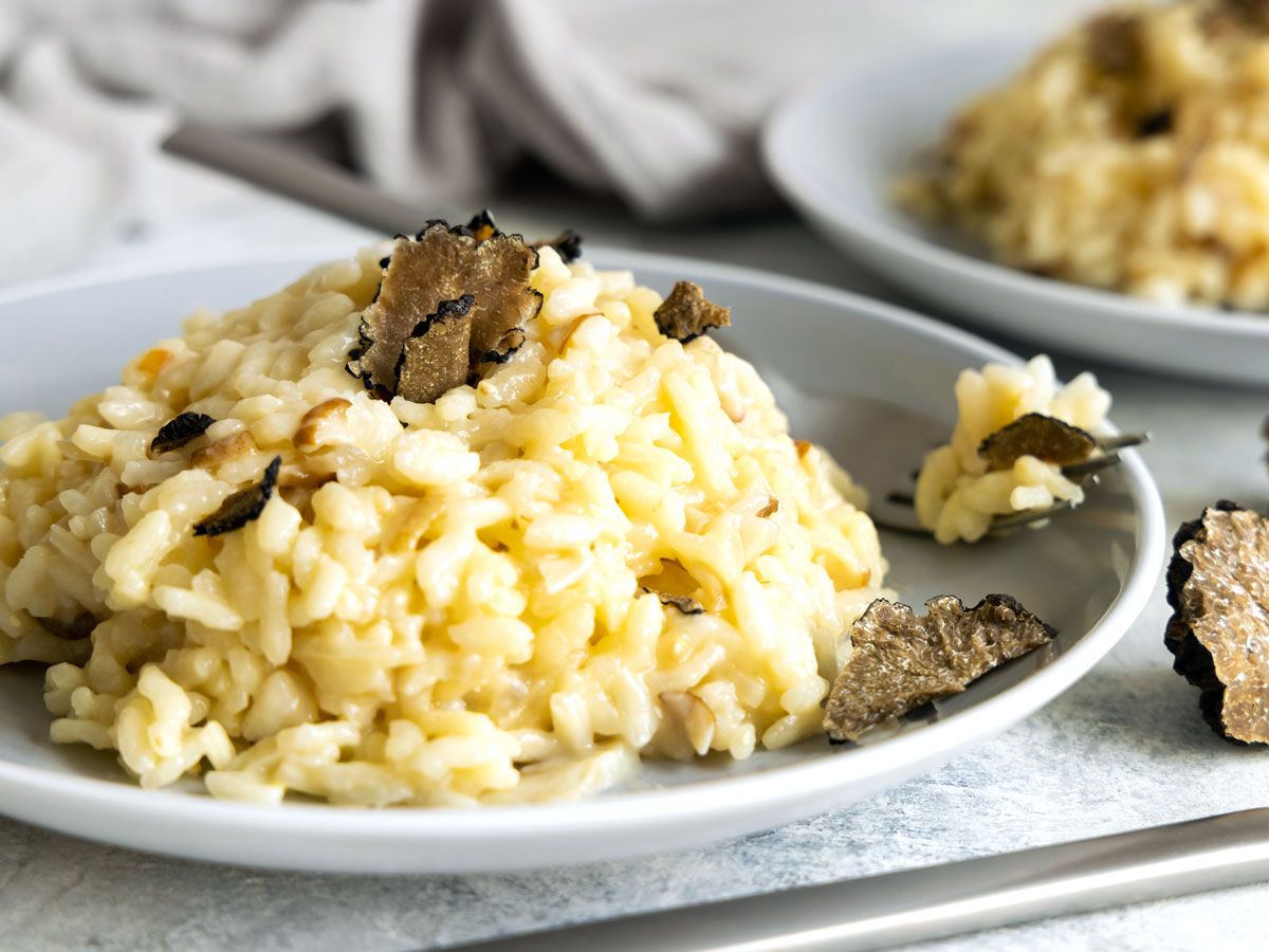 Plate of truffle risotto 