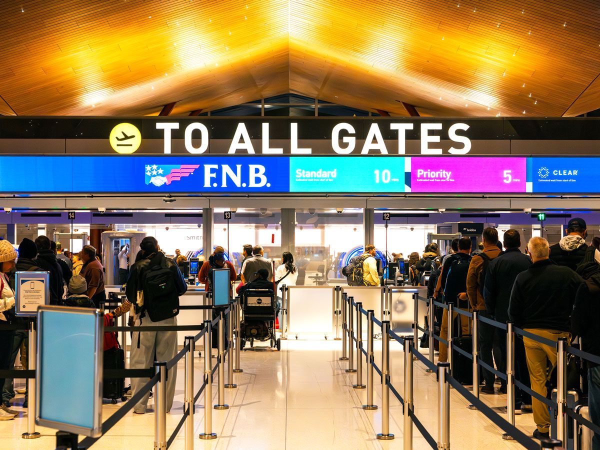 TSA security screening area at new Pittsburgh Airport