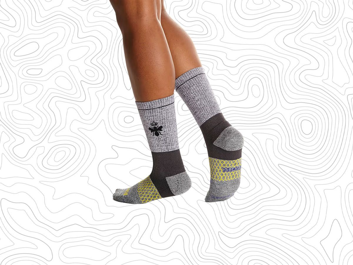 Person wearing compression socks