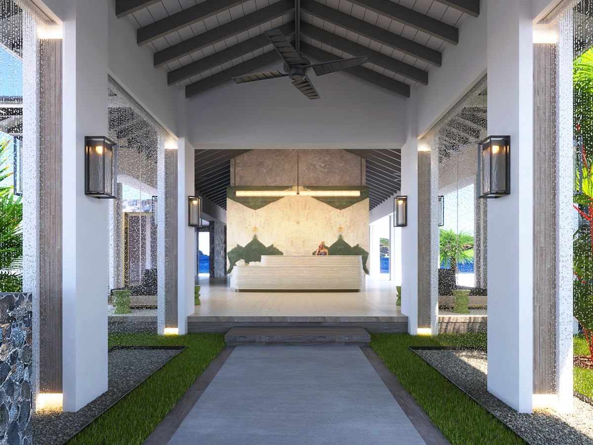 Lobby area at the Botany resort in the U.S. Virgin Islands